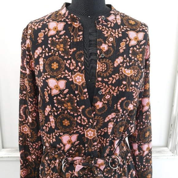 NWOT A.L.C. 70s Silk Sacha Floral Paisley Print Shirt Dress - Picture 4 of 16
